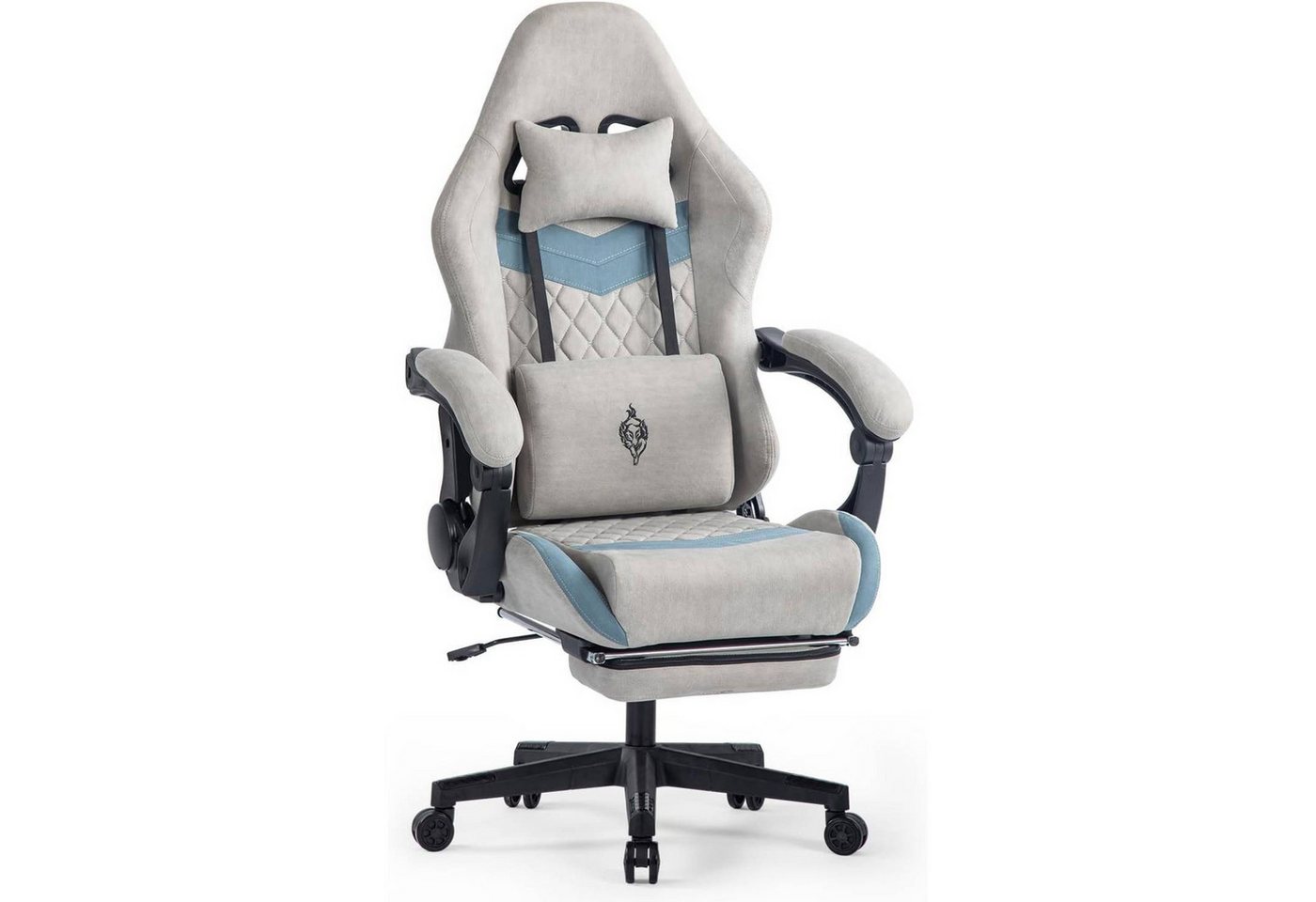 Powerwill Gaming Chair Gaming Chair with Footrest (Ergonomischer Gaming Sessel mit Lendenwirbelstütze), 150 kg Belastbarkeit Gamer Stuhl von Powerwill
