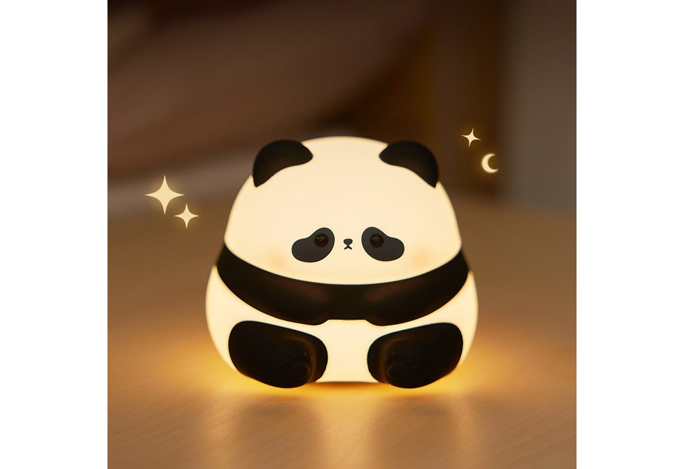 Powerwill Nachtlicht Panda Nachtlicht, Nachtlicht Dimmbar, Silikon Kinder Nachtlicht, LED fest integriert, Kinderlampe mit drei Helligkeitsstufen einstellbar, Warmlicht, Touch USB Lampe für Babyzimmer, Kindergeschenke von Powerwill