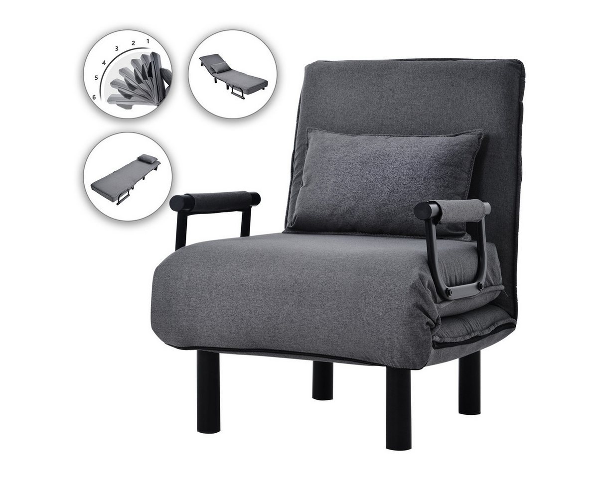 Powerwill Sofa Umwandelbarer Schlafsofa-Schlafsessel,klappbarer Sessel mit Kissen von Powerwill