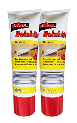 2 x Brücol Holzkitt für innen 400g, Spachtelmasse, Holzmasse, Reparaturkitt von Preisjubel