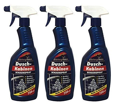 Preisjubel 3 x 750ml Elsterglanz Duschkabinen Schaumspray, Duschkabinenreiniger Spray von Preisjubel