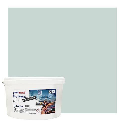 Preismaxx Profiweiß urban colors, bunte Wandfarbe, grün, seegrün, lake green 2,5L, Innenfarbe, hohe Deckkraft Klasse 2, matt von Preismaxx