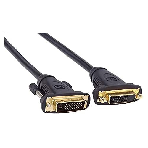 PremiumCord DVI Verlängerungskabel - 2m, Dual-Link, DVI-D (24 + 1) Buchse auf Stecker, Digital, Full HD 1080P 60Hz, Farbe schwarz, kpdvimf2, 2 m von PremiumCord