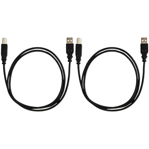 PremiumCord USB 2.0 High Speed Kabel M/M 1m, A Stecker auf B Stecker, USB Verbindungskabel für Scanner usw, Doppelt geschirmt, AWG28, Farbe schwarz, Länge 1m, ku2ab1bk (Packung mit 2) von PremiumCord