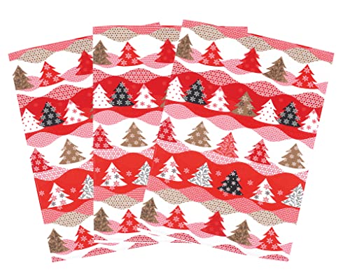 Kracht 3er Pack Halbleinen Geschirrtuch Winterlicher Wald 50x70 cm 251-882 von KRACHT