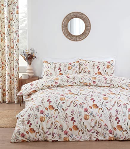Prestigious Textiles Sundour Grove Bettbezug-Set mit Blumenmuster und Schmetterlingen, Mehrfarbig auf natürlichem Hintergrund, Super-Kingsize-Bett von Prestigious Textiles