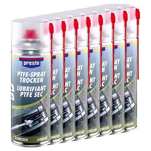 Presto 8X 429972 PTFE Spray TROCKEN OBERFLÄCHENSCHMIERMITTEL Metall Kunststoff 1 von Presto