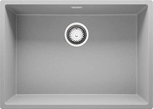 Spülbecken Grau 66x47 cm, Granitspüle + Ablauf-Set, Küchenspüle für 70er Unterschrank, Einbauspüle von Primagran von Primagran