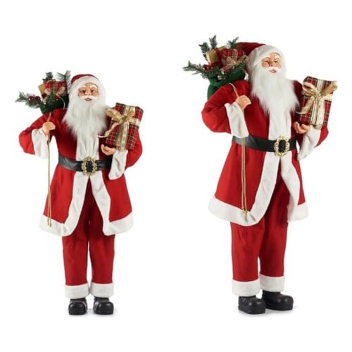 Premium Weihnachtsmann Figur groß XXL für drinnen & draußen | Santa Claus Deko 150 cm mit Geschenkbox außen & innen von Primal Internet GmbH