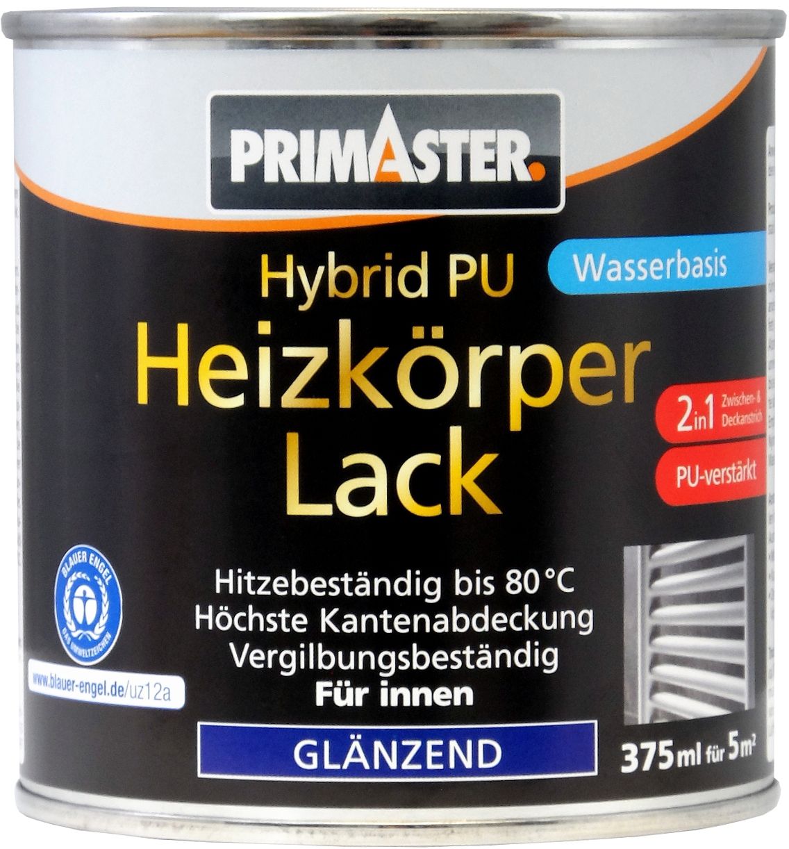 Primaster Hybrid-PU Heizkörperlack 375 ml weiß glänzend von Primaster