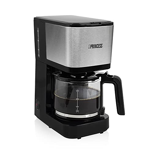 Princess Filter-Kaffeemaschine - 1,25 Liter Glaskanne, 12 Tassen, Edelstahl mit Permanentfilter, 246031 von Princess