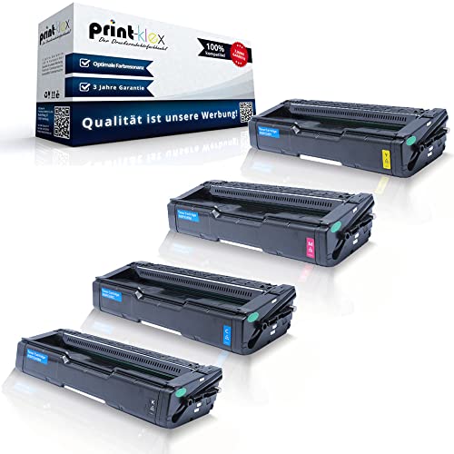 4X Print-Klex Tonerkartuschen kompatibel mit Ricoh P C300 Series P C300 w P C301 Series P C301 sf P C301 w P C302 Series P C302 fw 408340 408341 408342 408343 Black Cyan Magenta Yellow von Print-Klex GmbH & Co.KG