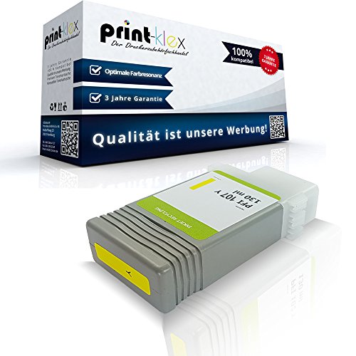 Print-Klex Tintenpatrone kompatibel für Canon imagePROGRAF IPF770 M40 IPF770 MFP 6708B001 PFI-107Y PFI 107 Y PFI107Y Yellow Gelb - Easy Pro Serie von Print-Klex GmbH & Co.KG
