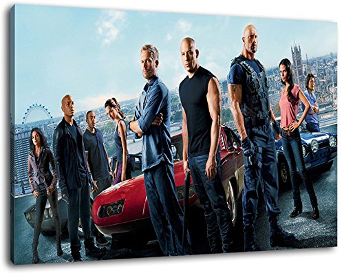 fast and furious Format 100x70 cm Bild auf Leinwand, XXL riesige Bilder fertig gerahmt mit Keilrahmen, Kunstdruck auf Wandbild mit Rahmen von PrintArtGalery