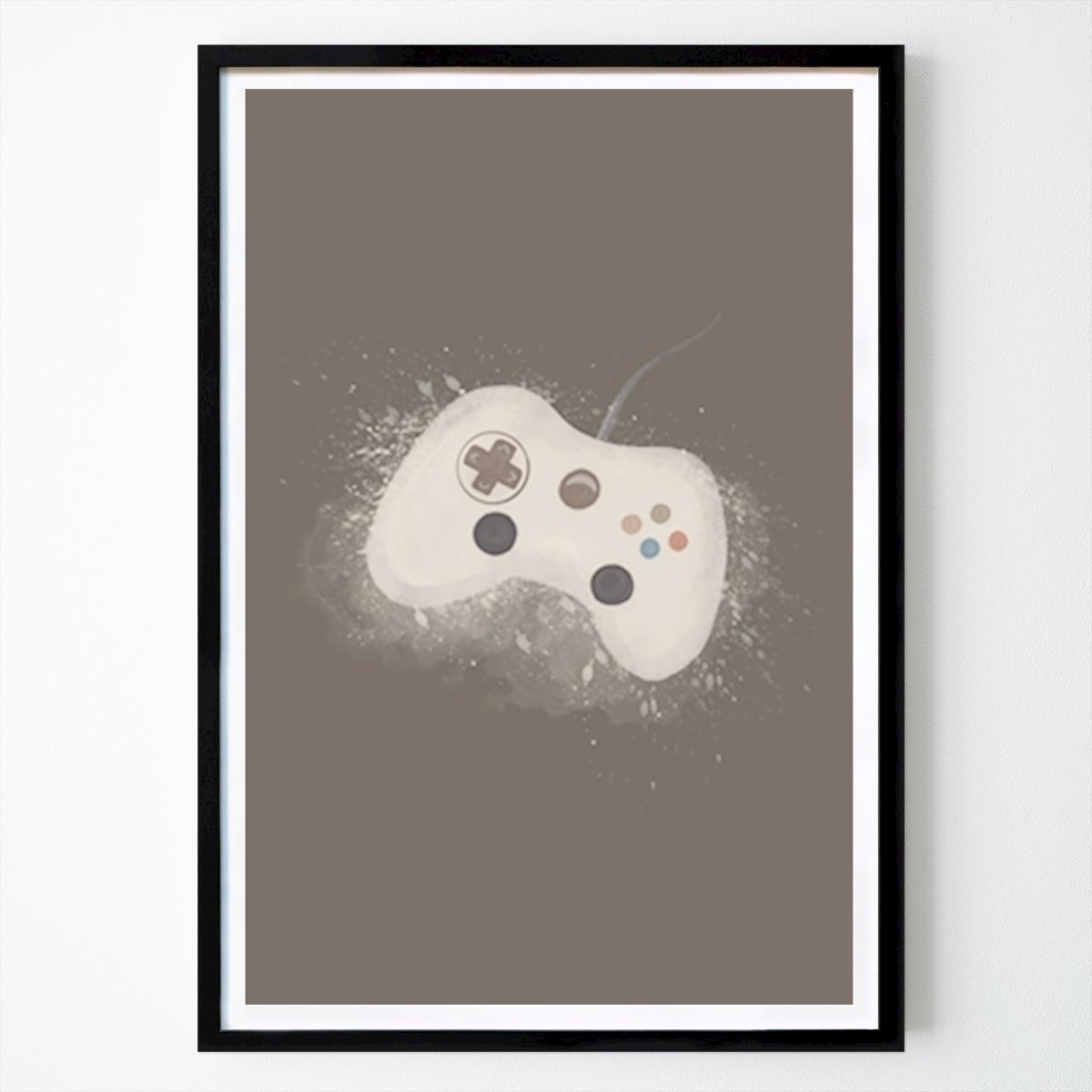 Poster: Gamecontroller Splash Neutral von Aminah Eleonora von Printler