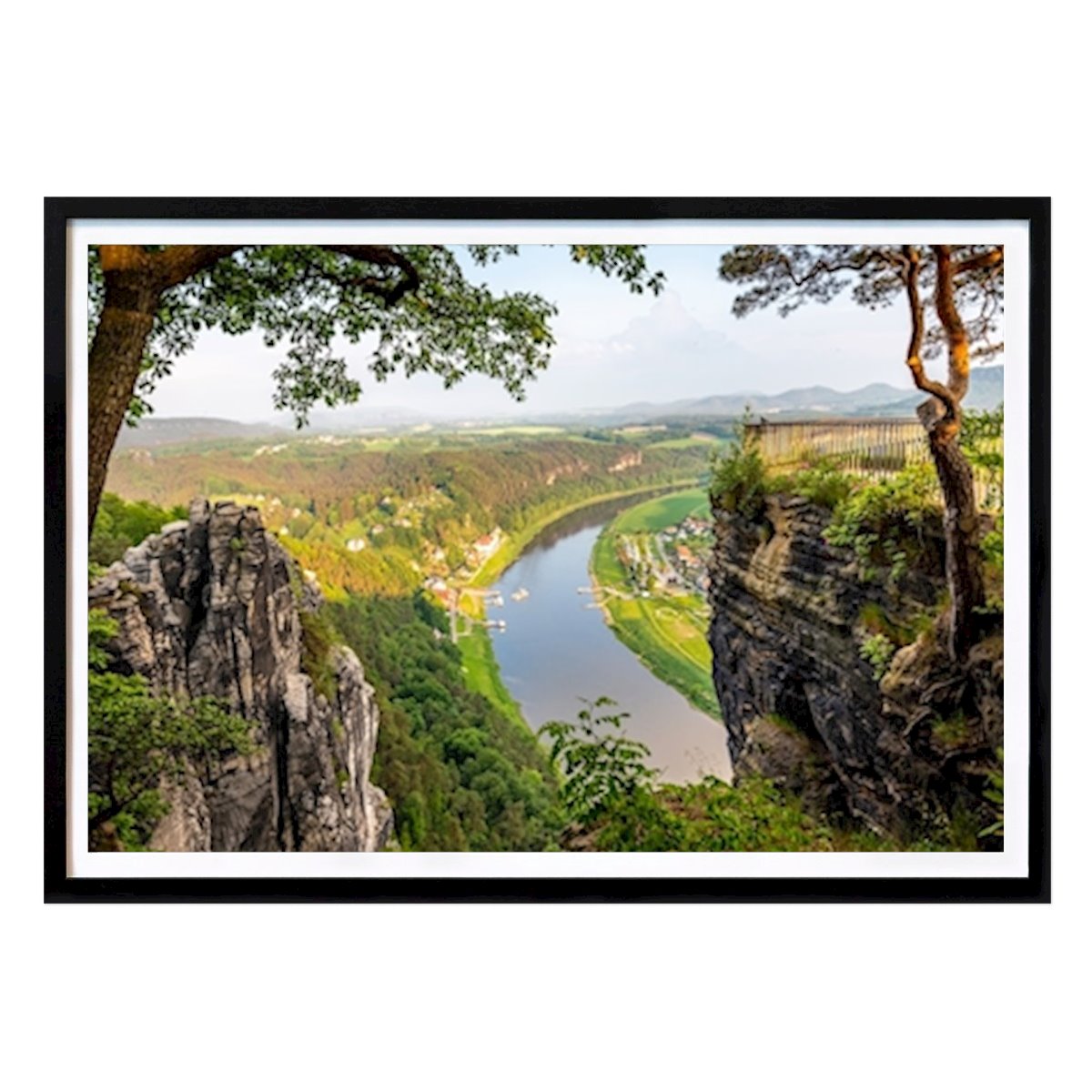 Poster: Sächsische Schweiz mit Elbe von David Schartner von Printler