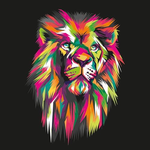 Pro-Art Glasbild Colorful Lion Head II, 50x50 cm von Pro-Art