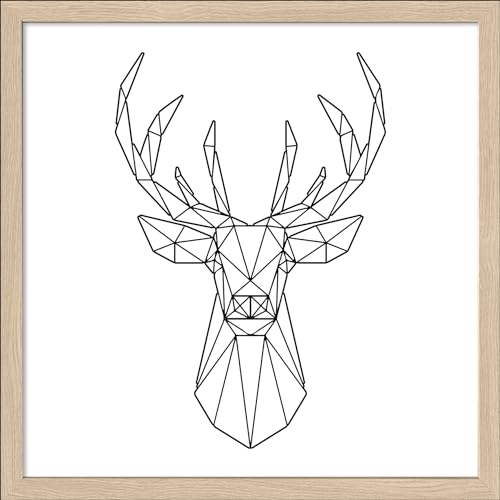 Pro-Art gerahmtes Wandbild Slim Scandic Geometrical Deer, 32,5x32,5 cm von Pro-Art