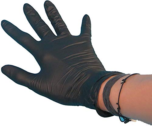 100 Latex Einweghandschuhe Einmalhandschuhe Latexhandschuhe Einweghandschuhe schwarz ungepudert/puderfrei im Spender verschiedene Größen zur Auswahl (L/large/groß) von Pro DP