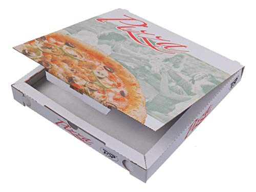 150-200 Pizzakartons Pizzaschachteln Pizzabox Modell C Kraft "Pizza Style" verschiedene Größen zur Auswahl (22x22x3cm 200St) von Pro DP