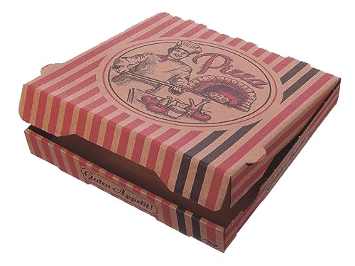 Pro DP 100 Pizzakartons Pizzaschachteln Pizzaboxen NYC braun mit Neutraldruck 4cm Höhe verschiedene Größen gemäß Auswahl - Inkl. VerpackG in D (31x31x4cm) von Pro DP