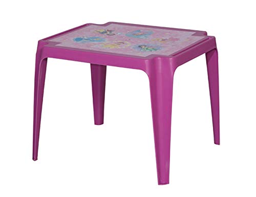 Stapelbarer Kindertisch, mit Disney-Fantasie, Made in Italy, 56x52x44 cm, rosa Farbe von Pro Garden
