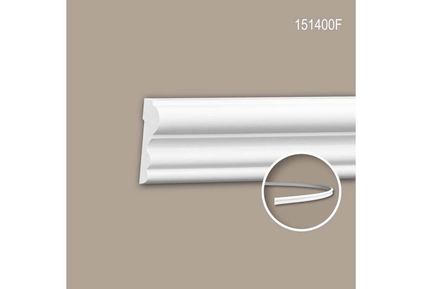 Profhome Flexprofil 151400F (Profilleiste, 1-St., Flexible Wandleiste, Stuckleiste, Zierleiste, 2 m), weiß, vorgrundiert von Profhome