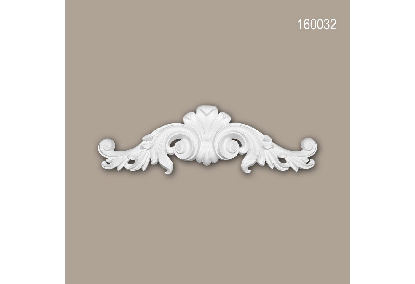 Profhome Wanddekoobjekt 160032 (Zierelement, 1 St., Stuckdekor, Schmuckelement, Verzierung, Dekor Ornament), weiß, vorgrundiert, Stil: Zeitlos / Klassisch von Profhome
