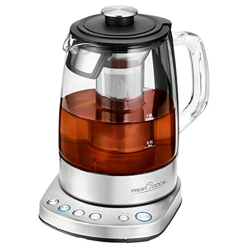 ProfiCook PC-WKS 1167 G, WIFI-gesteuerter 2in1 Tee- und Wasserkocher, kostenlose App, programmierbare Temperaturregelung, Glas-/Edelstahlgehäuse, 1.5 Liter von Profi Cook