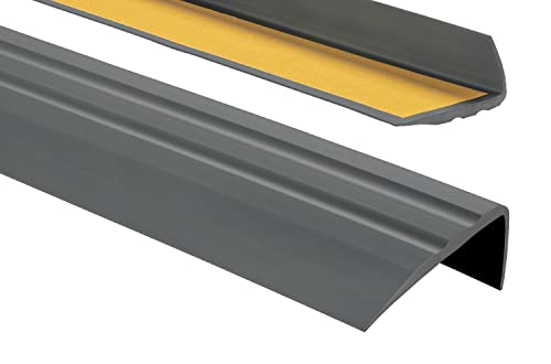 ProfiPVC Treppenkantenprofil PVC 50x25mm, 110 cm - Selbstklebend Winkelprofil Anti-Rutsch Treppenkante, Anthrazit von ProfiPVC