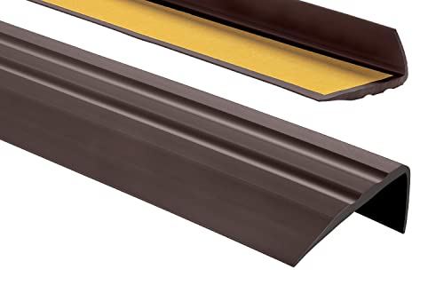 ProfiPVC Treppenkantenprofil PVC 50x25mm, 130 cm - Selbstklebend Winkelprofil Anti-Rutsch Treppenkante, DunkelBraun von ProfiPVC