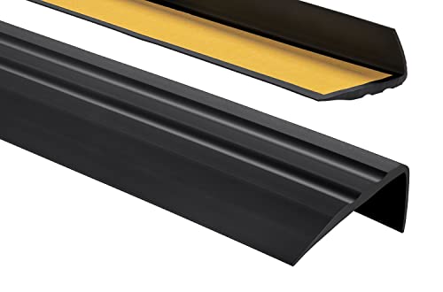 ProfiPVC Treppenkantenprofil PVC 50x25mm, 180 cm - Selbstklebend Winkelprofil Anti-Rutsch Treppenkante, Schwarz von ProfiPVC