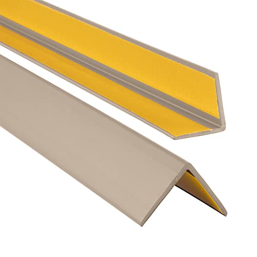 ProfiPVC Winkelprofil 35x35mm, 90cm - Kunststoffwinkel aus PVC-Gummi - selbstklebend Kantenschutzprofil, elastischer Kantenschutz - Eckschutzprofil, einfache Montage - Beige von ProfiPVC