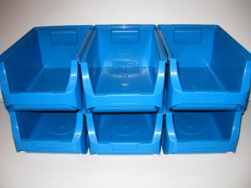 6 Stapelboxen, Lagerboxen, Sichtboxen, Allit Gr. 4 blau B.=173 x T.=265 x H.=125 mm ProfiPlus von ProfiPlus