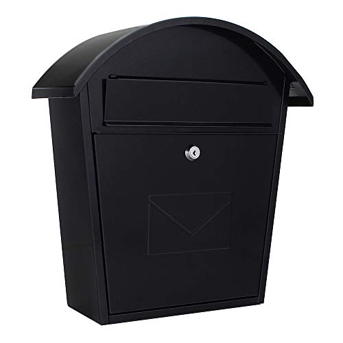 Profirst Mail PM 710 Briefkasten Weiß Stahl, BxH 36 x 38 cm, Zylinderschloss inkl. 2 Schlüssel, Türöffnungsstopp, Schutzdach, inkl. Montagematerial von Profirst