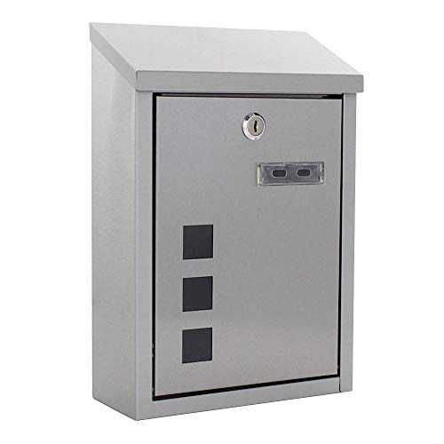 Profirst Mail PM 760 Briefkasten Edelstahl Silber Zylinderschloss 2 Schlüssel Sichtfenster Namensschildhalter Wandbriefkasten inkl. Befestigungsmaterial von Profirst