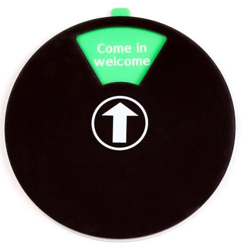 FREI - BESETZT Schild Black 15 cm-Come in welcome-Back soon-Out of office-In a meeting-Do not disturb-Please knock. (Black) von Promessa-Design
