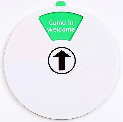 FREI - BESETZT Schild Weiss 15 cm-Come in welcome-Back soon-Out of office-In a meeting-Do not disturb-Please knock. (White) von Promessa-Design