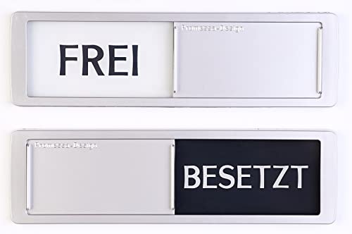 FREI - BESETZT Schilder XL - Mit Schieber - Frei Besetzt Schiebeschild - Klebeschild - 17,5 x 5 x 0,7 cm - Montage: 3M Klebefläche - Schilder mit Schiebefunktion. von Promessa-Design