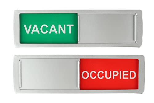 Vacant Occupied Sliding Sign XL - Green/Red Text Slider - 17,5 x 5 x 0,7 cm - Mounting strong 3M Stickers. Arial text. von Promessa-Design