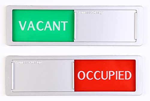 Vacant Occupied Sliding Sign XL - Green/Red Text Slider - 17,5 x 5 x 0,7 cm - Mounting strong 3M Stickers. von Promessa-Design