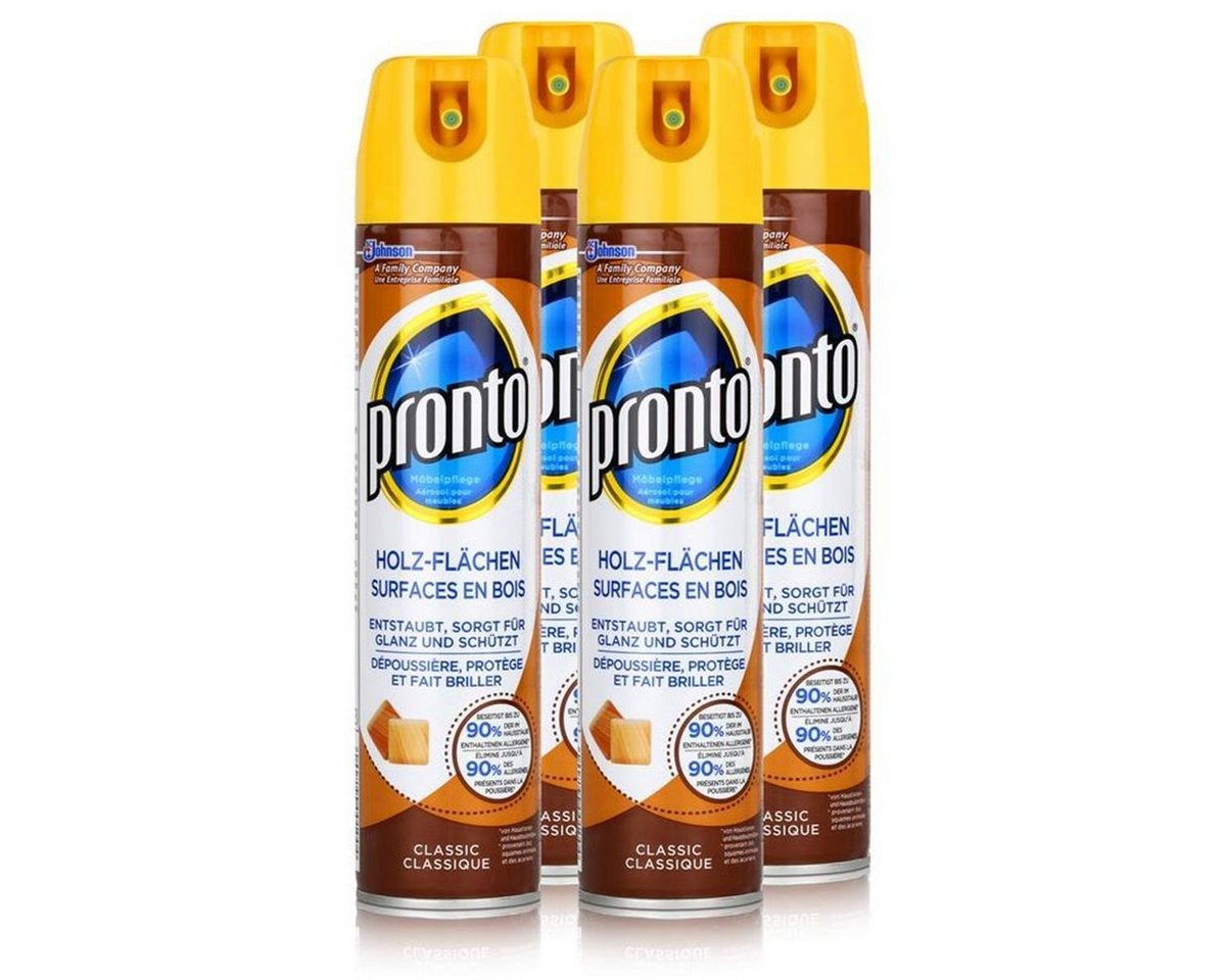 Pronto Pronto Holz-Flächen Classic 250ml - Entstaubt, Glanz und Schützt (4er Spezialwaschmittel von Pronto