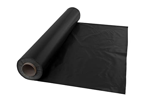 Baufolie Abdeckfolie Estrichfolie PE Folie schwarz Feuchtresistente Membran – robuste Polyethylen Folie – verschiedene Größen und Stärken von Provarm