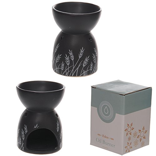 Puckator OB110 Ceramic Oil Burner Grass Design Black von Puckator