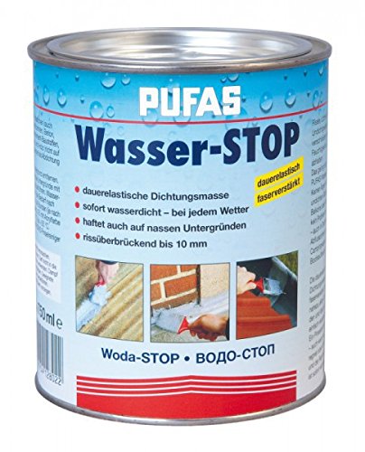Pufas Wasser-Stop - Dauerelastische Dichtungsmasse für Dächer, Wände - 750 ml von PUFAS
