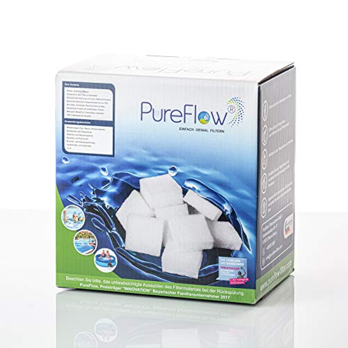 112| PureFlow POOL Filtermaterial, Poolfilter, Ersatz für Sandfilter und Glasfilter, High-Tech Poolfilter 1200g Ersatz für 100kg Filtersand von PureFlow