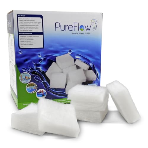 PureFlow Poolfilter, 1280g ersetzen 128kg Sand- oder Glasfilter in Filteranlagen, ideal für Pool, Whirlpool, Framepool und Filterballs von PureFlow