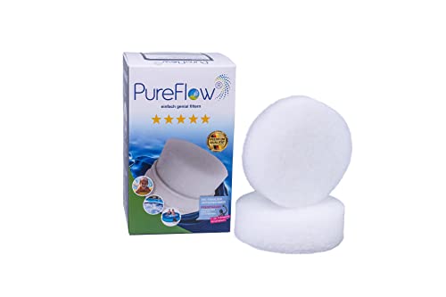 PureFlow Skimmerfilter Ø12 (2 Filter) für Skimmerkörbe bis zu 12cm Bodendurchmesser, ideal für alle Pools und Frame Pools, entfernt selbst feinste Verschmutzungen und kleinste Insekten von PureFlow