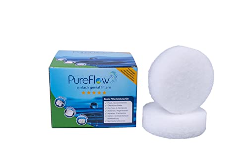 PureFlow Skimmerfilter Ø15 (2 Filter) für Skimmerkörbe bis zu 15cm Bodendurchmesser, ideal für alle Pools und Frame Pools, entfernt selbst feinste Verschmutzungen und kleinste Insekten von PureFlow