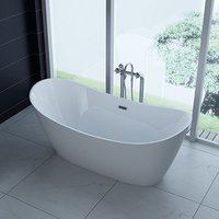 PureHaven freistehende Luxus Acryl-Badewanne 170x80cm elegant inkl. Siphon und Überlaufschutz leicht von PureHaven